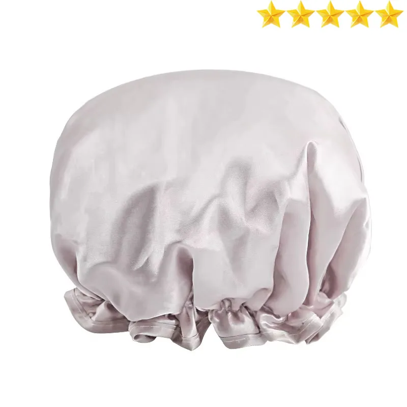 

【Hot sales】Double Waterproof Shower Cap Female Adult Bath Hair Cover Shower Head Cap Bath Hair Cover Oil Smoke Cap