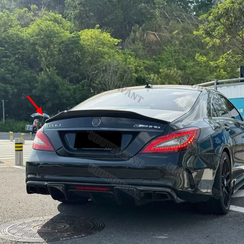 For Benz CLS W218 PSM Style 2011-2017 Rear Trunk Spoiler Wing Top Tail Lip Spoiler Diffuser Auto Parts