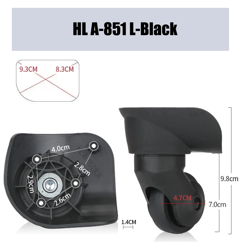 For HL A-851 Large Universal Wheel Replacement Luggage Smooth Silent Shock-absorbing Wheel Accessories Wheel Casters