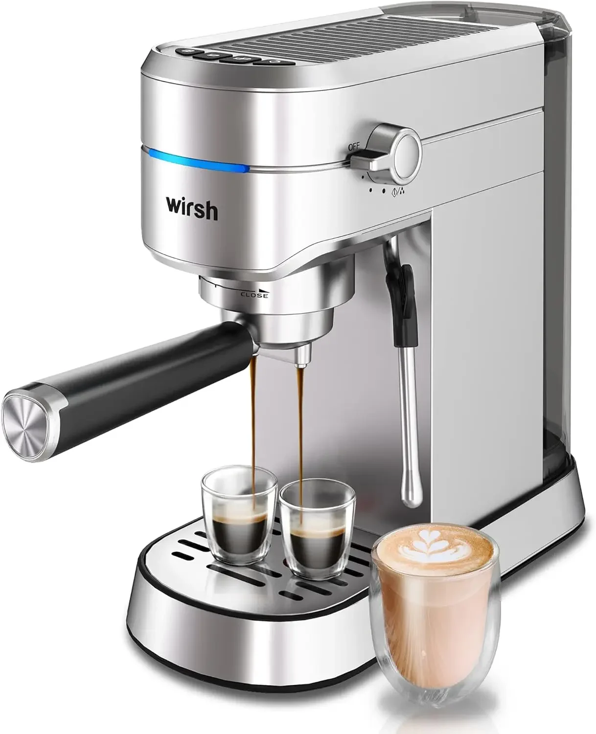 wirsh Espresso Machine,20 Bar Espresso Maker with Commercial Steamer for Latte and Cappuccino, Expresso Coffee Machine