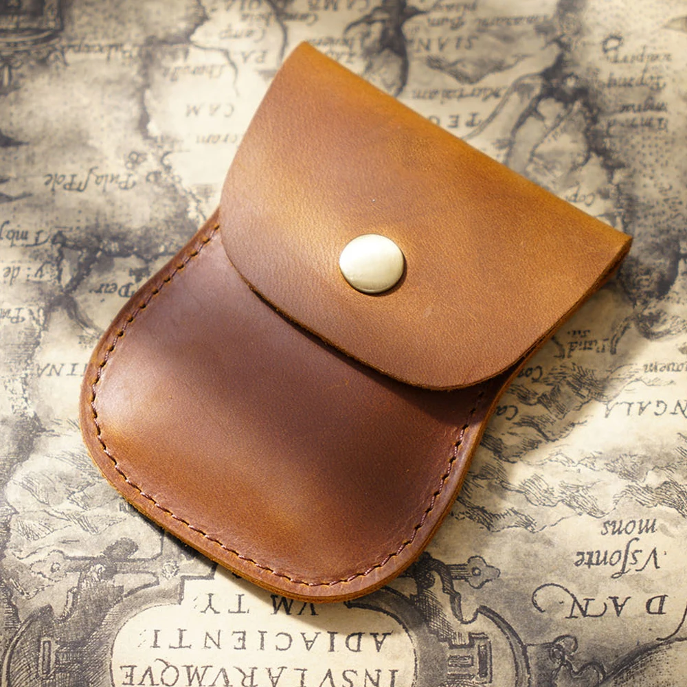 

Retro Genuine Leather Travel Wallet Snap Closure Card Holder Coin Purse