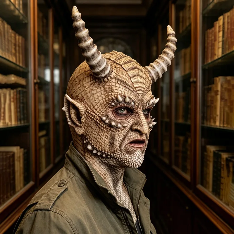 Halloween Horror Demon Latex Mask, Lord of Lies Style Devil Cosplay Mask for Bar & Masquerade Party Costume Prop 4