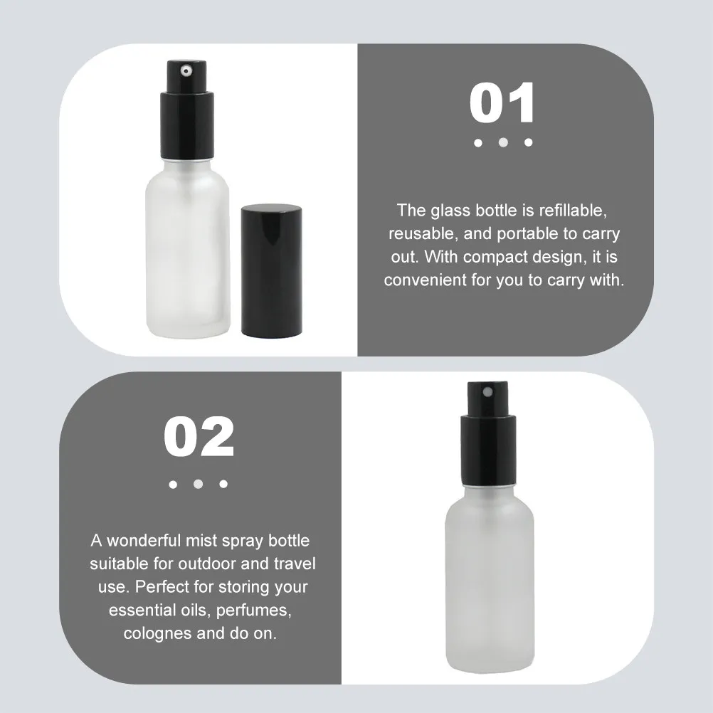 Botellas de vidrio para pulverizar aceites esenciales, atomizador portátil recargable, almacenamiento de perfume para viaje, botellas vacías, botella pulverizadora de vidrio, 3 uds.