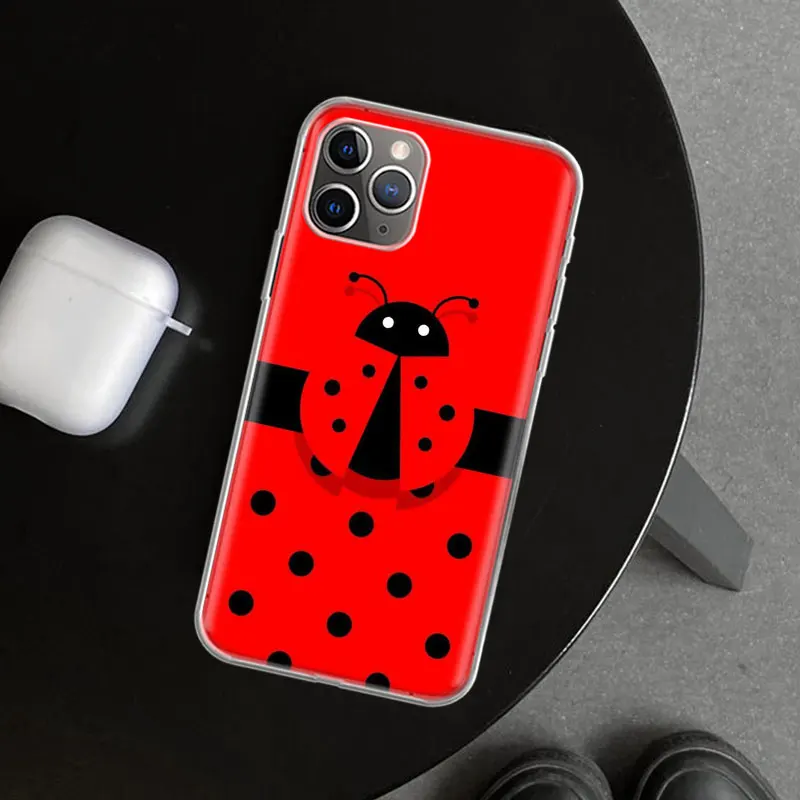 Insect Seven-Star ladybug Phone Case Cover for iPhone 11 12 13 14 15 16 Pro Max Apple X XS XR 7 Plus 8 + Art Customized Fundas 1