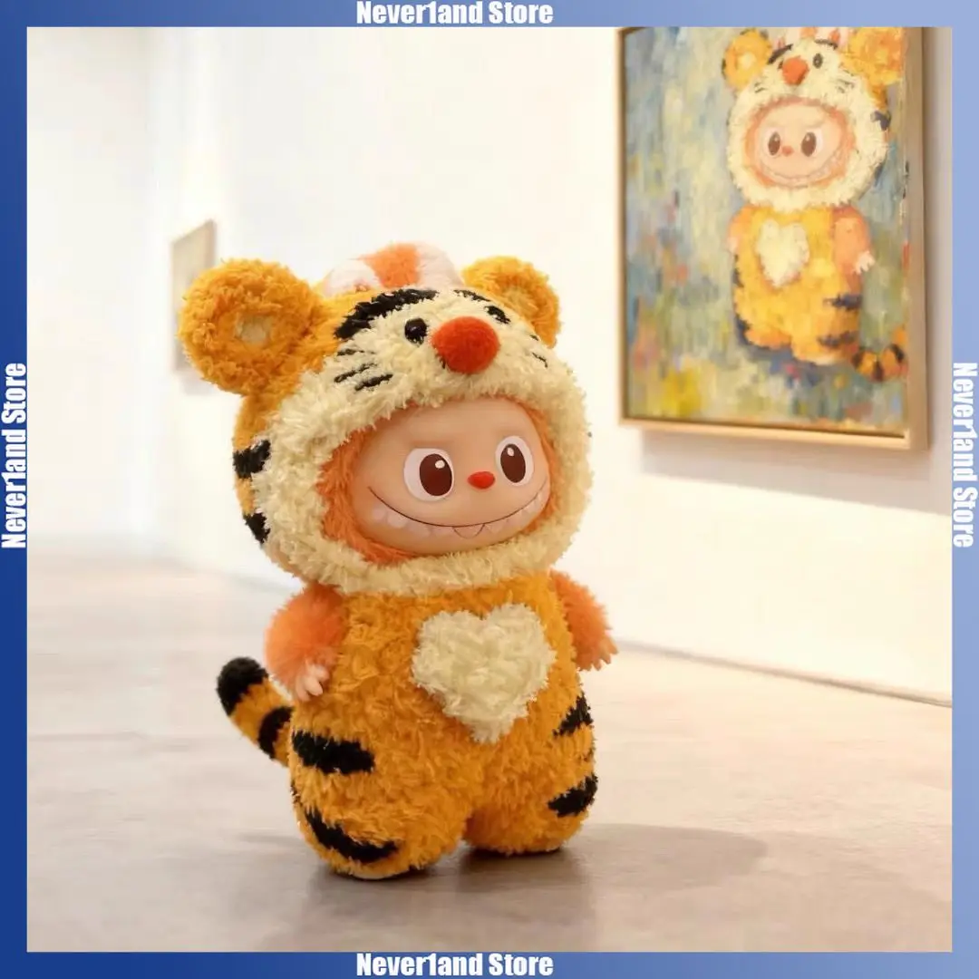 

Labubu Doll Clothes Cute Handmade Tigerkin Headgear Set 10cm Mini Plush Doll Clothing Fashion Doll Accessories Gift