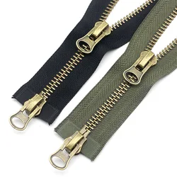 8# Copper Zipper Open Ended Double Slider Two-way Zip 70-120cm Replaceable Jacket Coat Repair Zip Diy Sewing Accessories