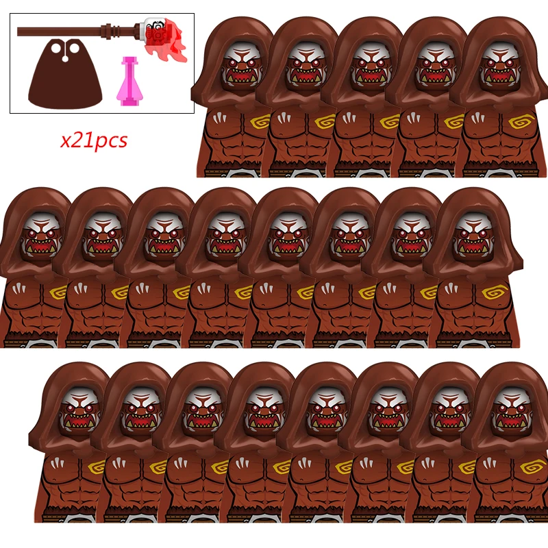 

21 шт., креативные средневековые фигурки лотру, армейские солдаты орк, Raider Vargr Knights, строительные блоки, кирпичи, игрушки для детей, подарки