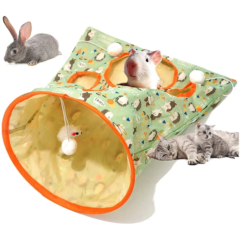 Cats Tunnel Bag Pet Cat Toys Interactive Mouse Hunt Intelligence Toy Pet Hidden Hole Kitten Foldable Toy Peek Hole Toy Pet Toys