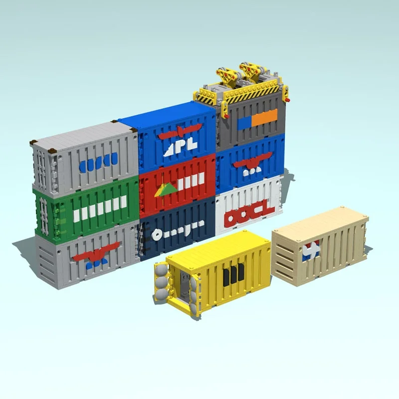 2546 قطعة MOC مجموعة حاوية الشحن قدم نموذج اللبنات هدية عيد الميلاد تجميع لتقوم بها بنفسك فكرة إبداعية لعبة الطوب عيد ميلاد #2