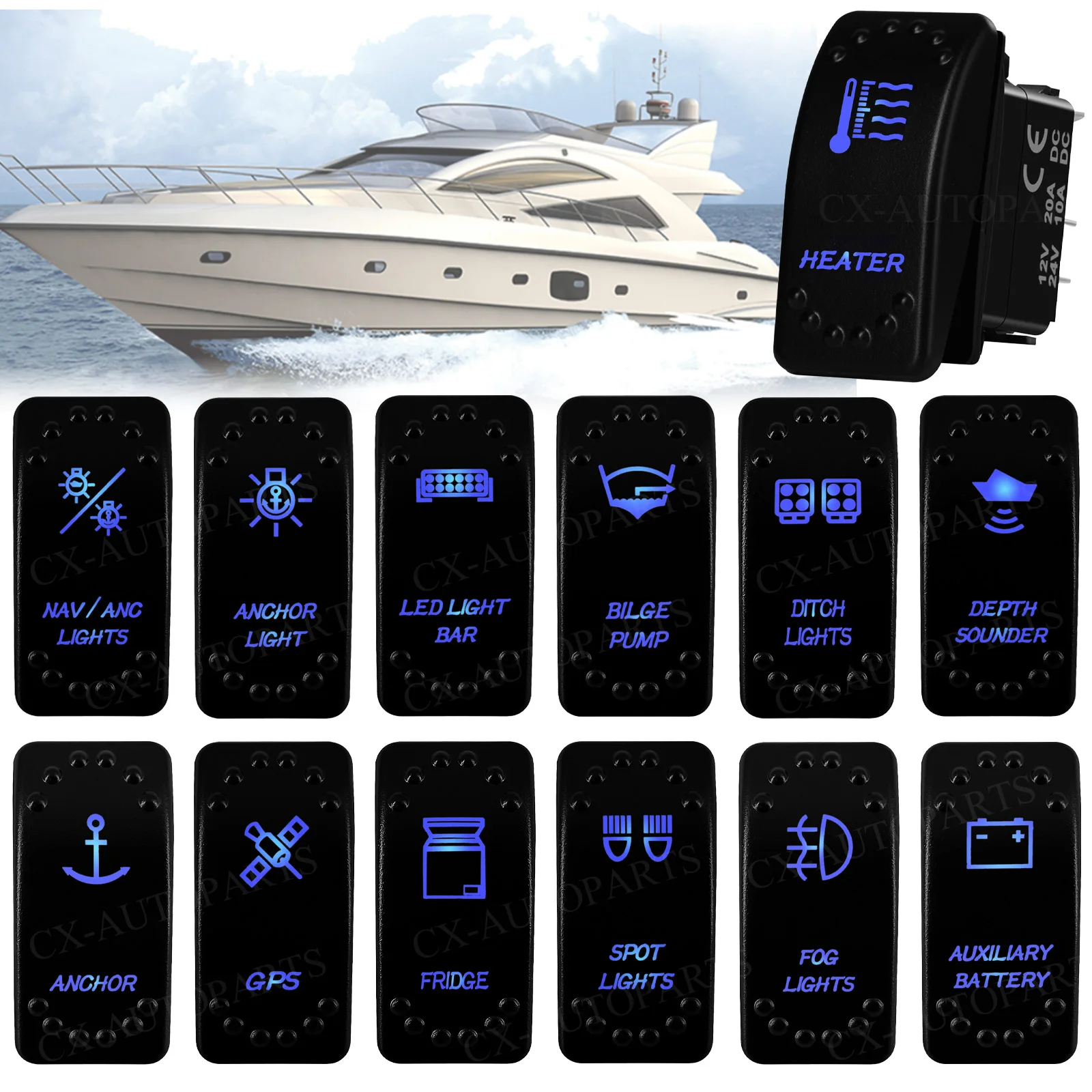 12V Marine Boat Roc…