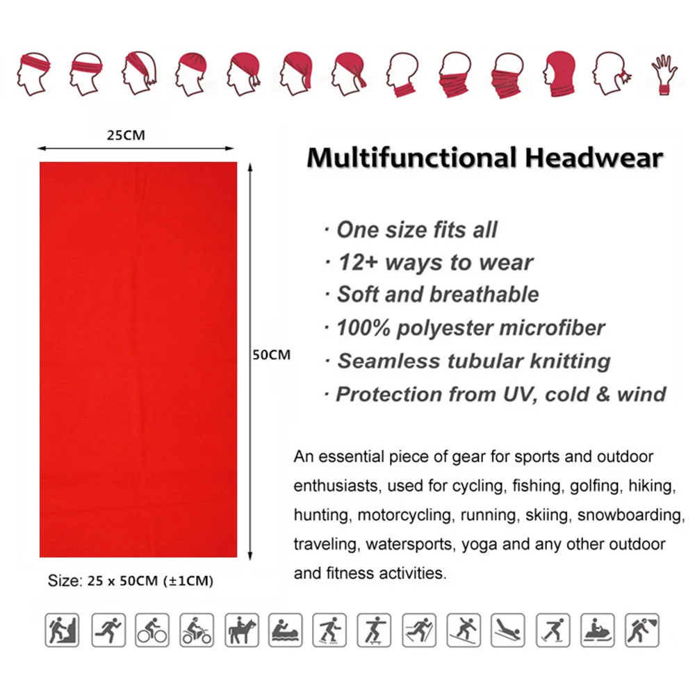 Summer UV-Protection Bandana Seamless Tube Scarf Headwear Cycling Face Cover Multi-use Headband Women Running Neck Gaiter Hood