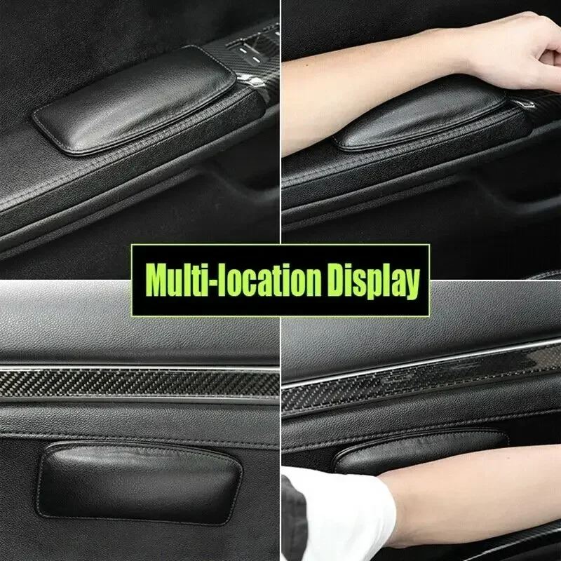 1Pcs Universal Car Leather Leg Cushion Knee Pad Pillow Thigh Support Seat Door Armrest Leg Pad For Bmw Car Interior Decoration N