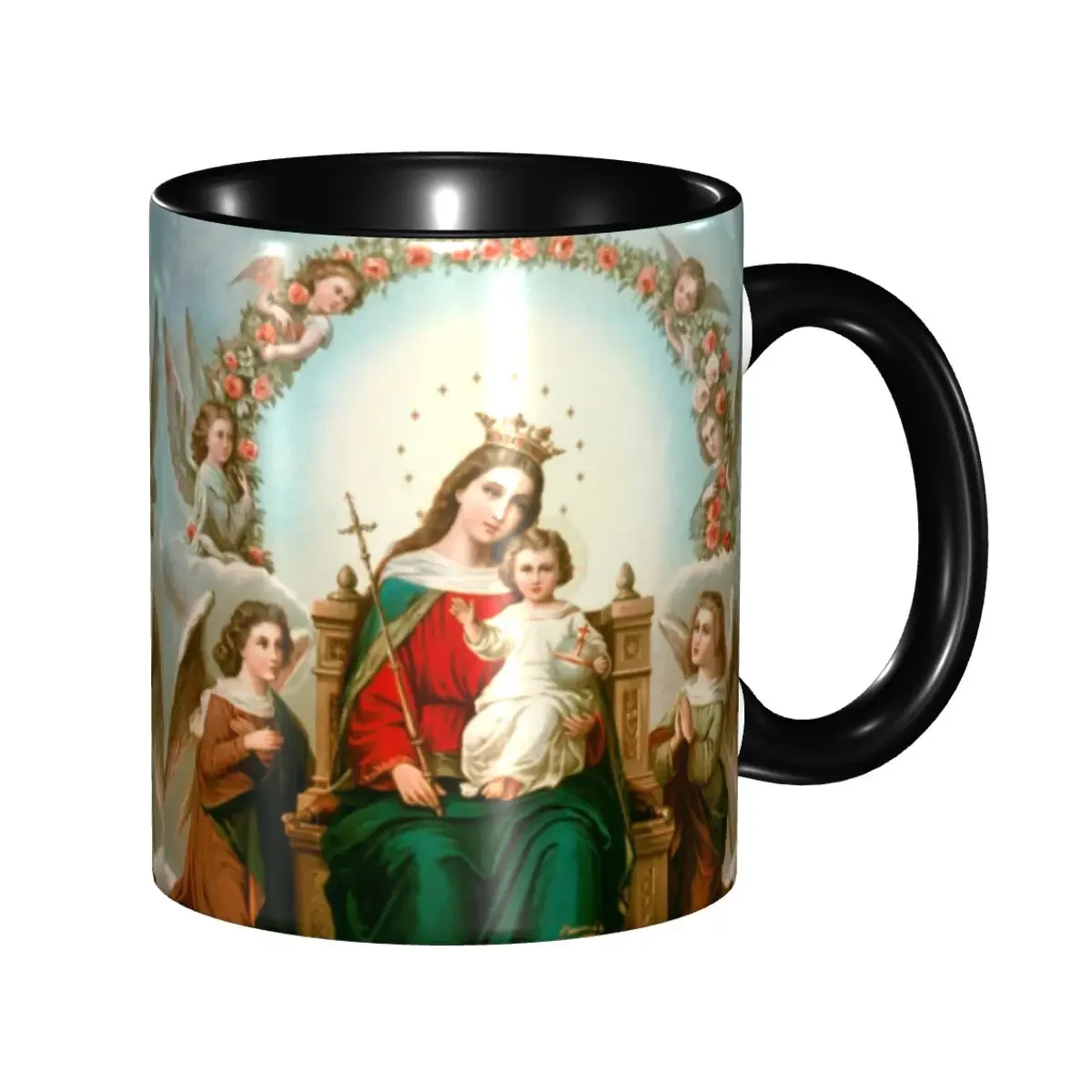 Custom Virgin Mary Coffee Mugs DIY Catholic Christian Ceramic Tea Milk Cup