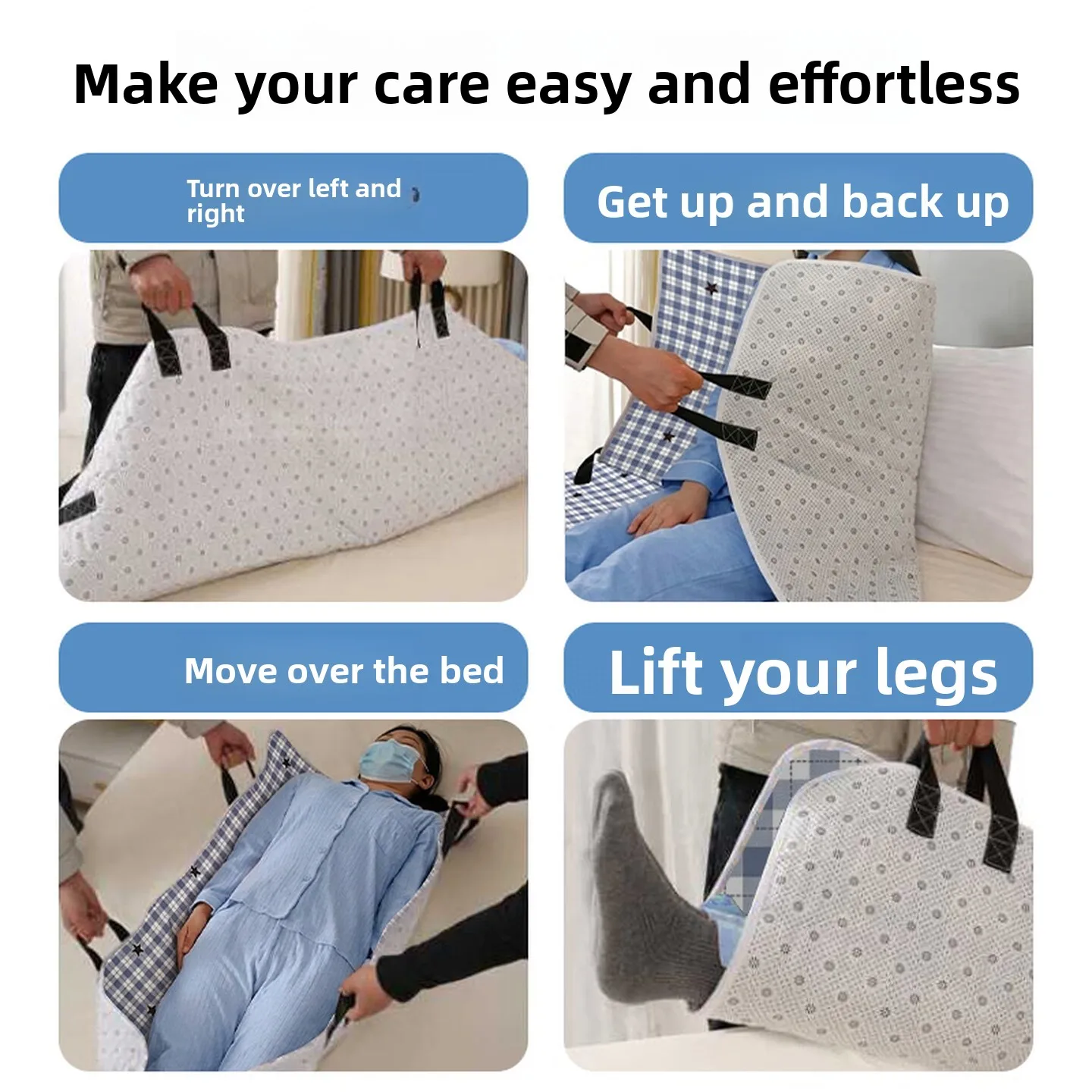 Waterproof Washable Adult Incontinence Turning Transfer Pad for Bedridden Seniors Patient Repositioning Home Nursing Care 간병 패드