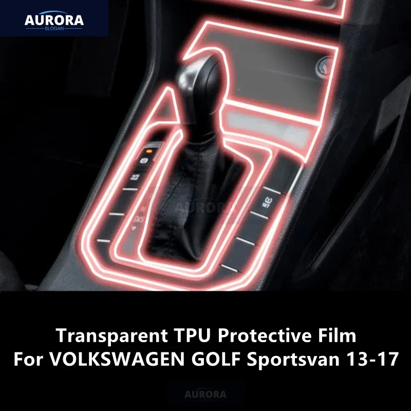 For VOLKSWAGEN GOLF Sportsvan 13-17 Car Interior Center Console Transparent TPU Protective Film Anti-scratch Repair Film