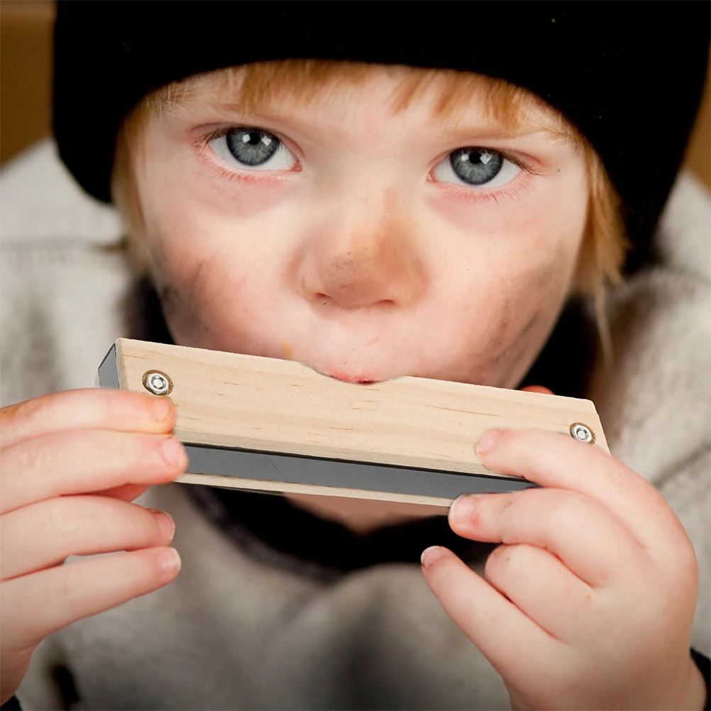 

Wooden Harmonica White Body Small Instrument Kids Toy Portable Compact DIY Graffiti Educational Musical Plaything Rich Sound