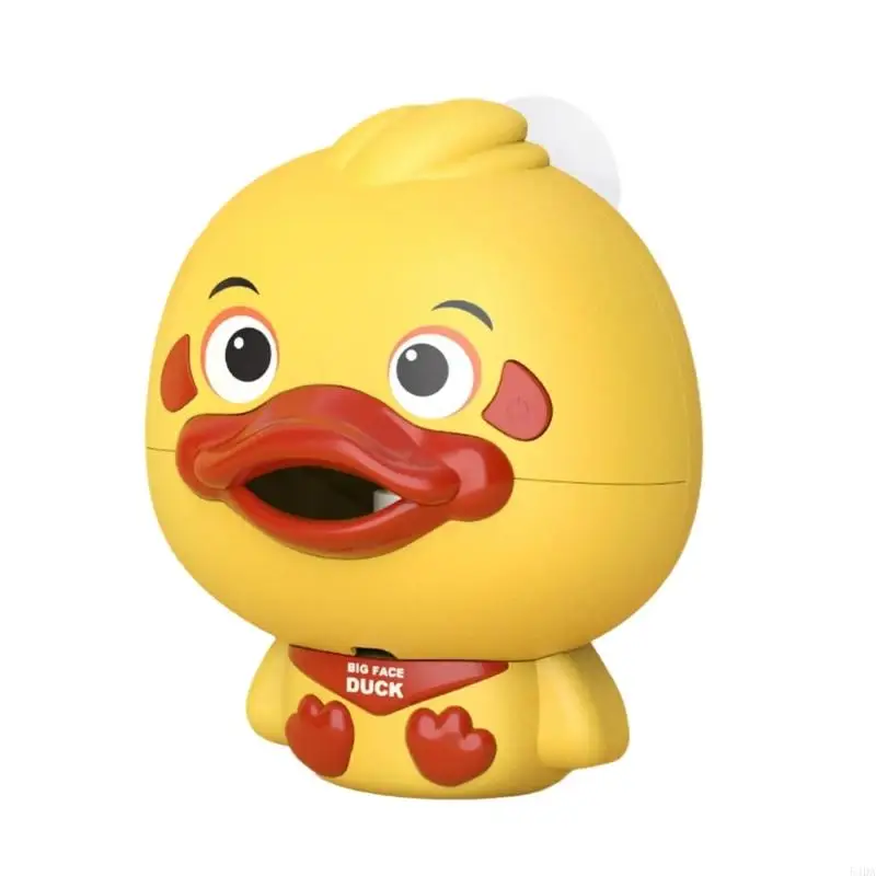 

54DA Cartoon Duck Interactive Bath Bubble Maker Kids Yellow Duck Toy with Music for Ages 1 to 5