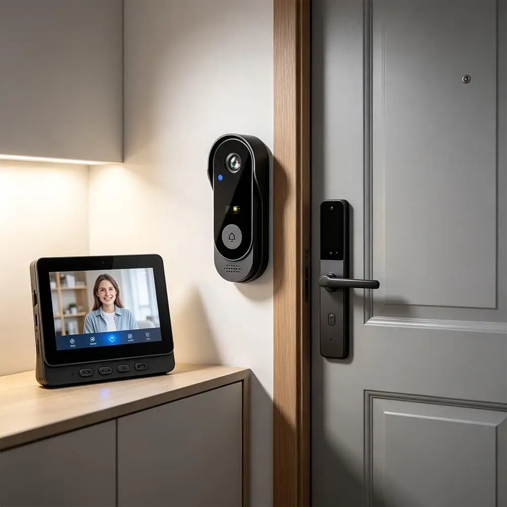 Night Vision Capture Waterproof Password Lock Screen Surveillance Video Intercom High-definition Video Doorbell Password Lock