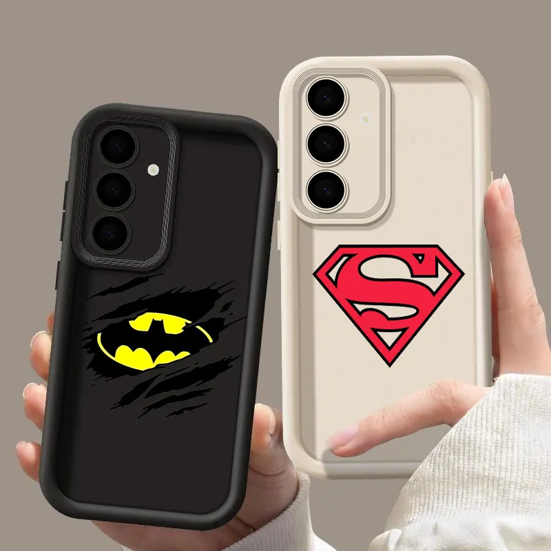 Luxury Fashion Batmans Supermans S24FE Phone Case For Samsung Galaxy S24 S23 S21 S20 Fe S25 Ultra S22 Plus Shockproof Back Cover