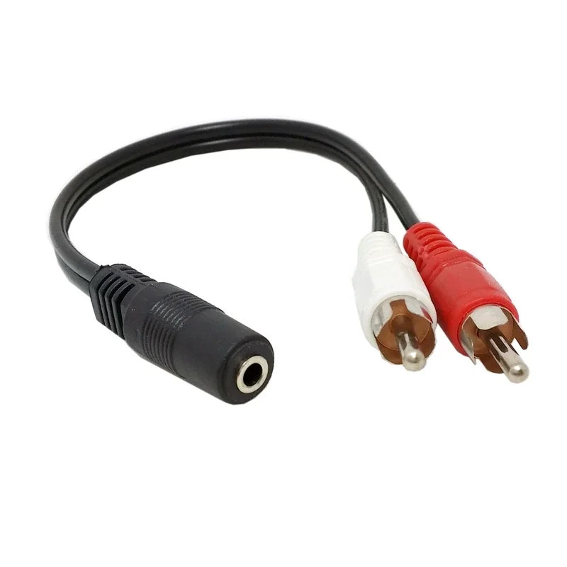 0.2 متر 3.5 مللي متر 1/8 ستيريو أنثى مقبس صغير إلى 2 RCA ذكر محول القابس الصوت Y-كابل للهاتف المحمول سماعة الصوت MP3 MP4