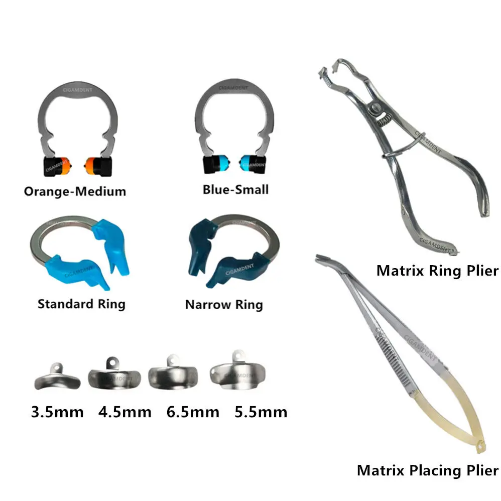 

Dental Matrix System Dentistry Matrices Clamping Ring/Tweezer/Clam Plier Lab Sectional Contoured Matrix Tool