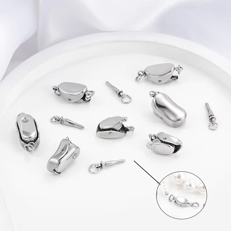 

Stainless Steel Jewelry Clasp Bracelets Necklace Crafts Materials Insert Rod Buckle DIY Accessories End Connectors Wholesale