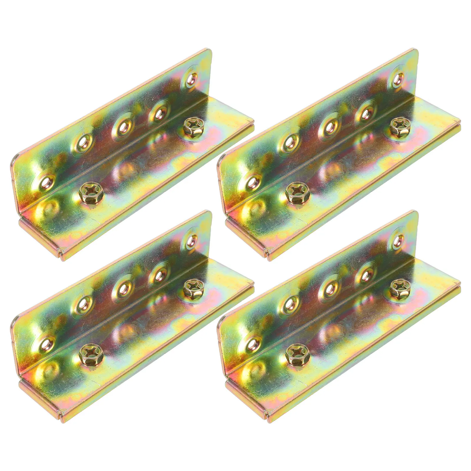 4Pcs Bed Rail Brackets Stable Metal Hardware Bracket Bed Frame Joint Connector Headboard Adapter Bedroom Furniture Assembly