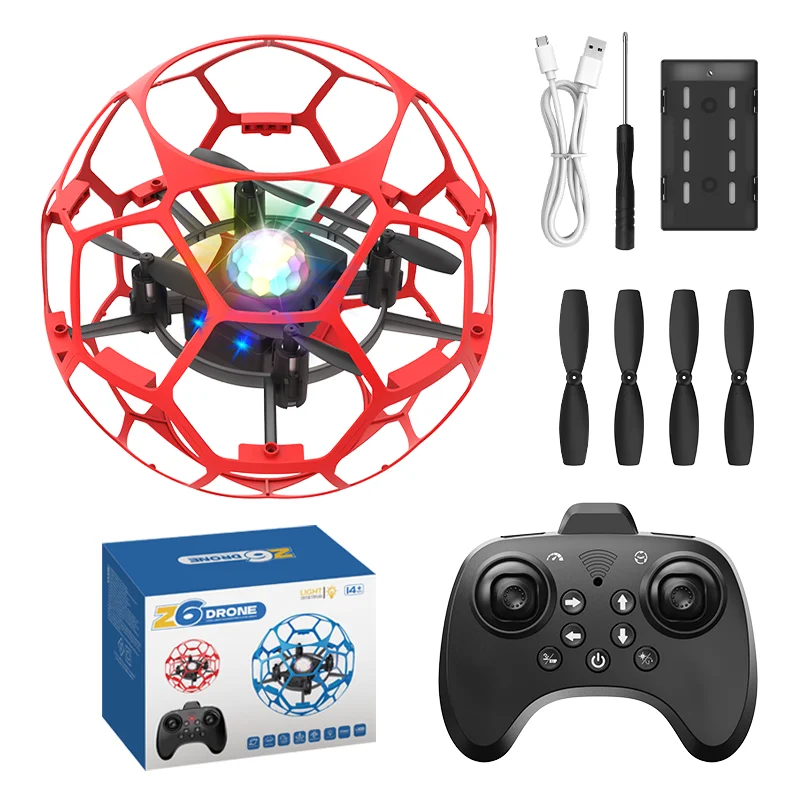 NEW Z6 Mini Drone RC Racing Football Drone 3D Full Protection Pressure Altitude Brushless 2.4G Remote Control Quadcopter For Kid