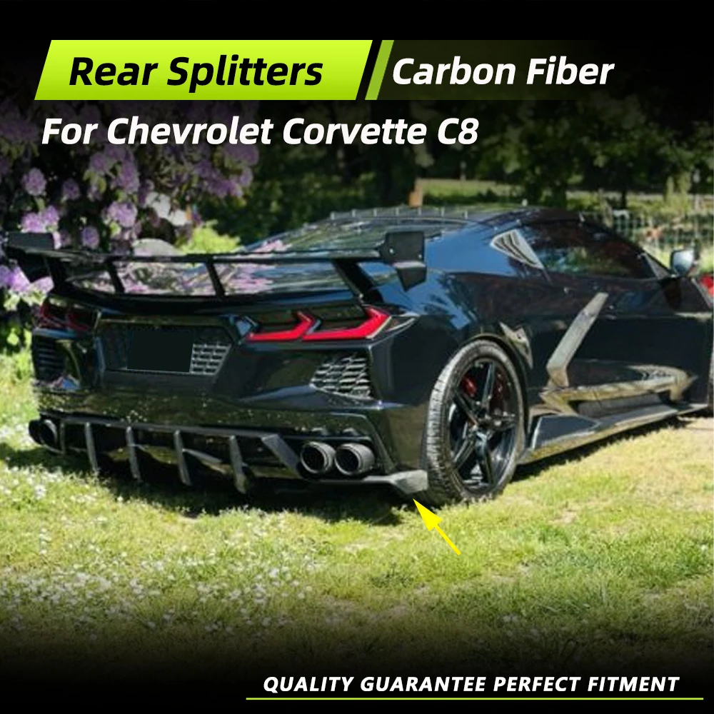 

Carbon Fiber Car Rear Bumper Splitters for Chevrolet Corvette Stingray C8 2020-2023 FRP Rear Diffuser Lower Spoiler Protector