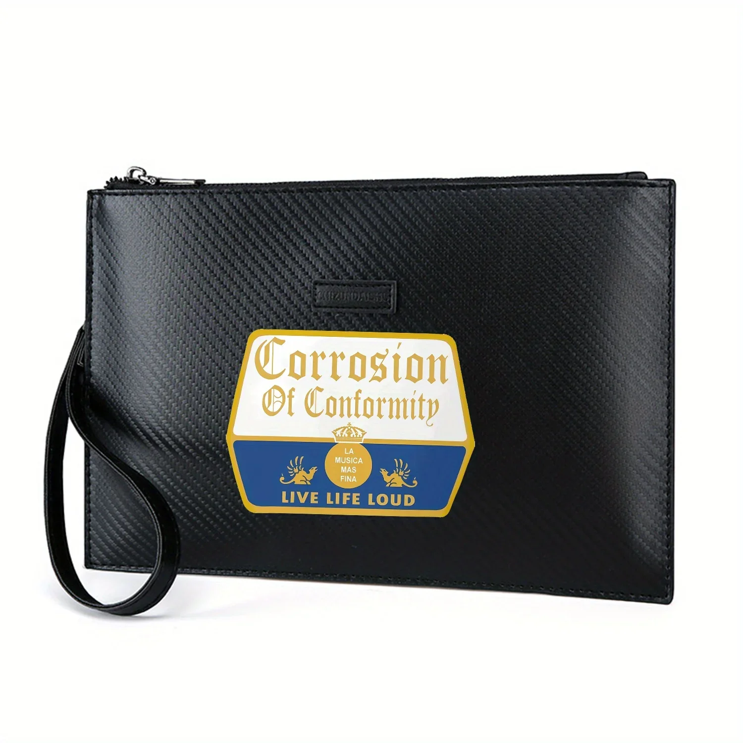 

Коррозионная концепция музыки, тонкая громкая элегантная мужская сумка из искусственной кожи с принтом, модная и практичная для повседневной носки