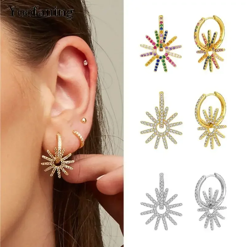 

925 Sterling Silver Ear Needle High-end and Personalized Exaggerated Sunflower Earrings Trendy Fashion Jewelry Earrings Gifts