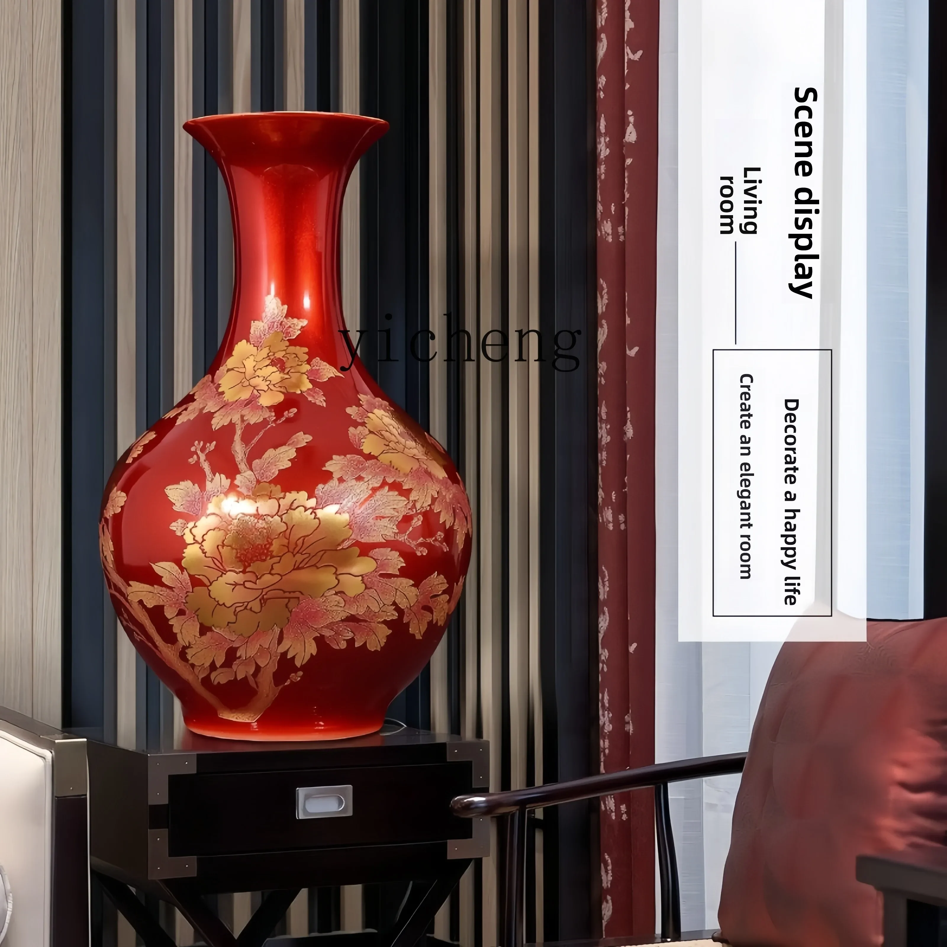 

HP6.8 Jingdezhen Ceramic Vase Home Living Room Office Bookshelf Light Luxury High-end Ornament