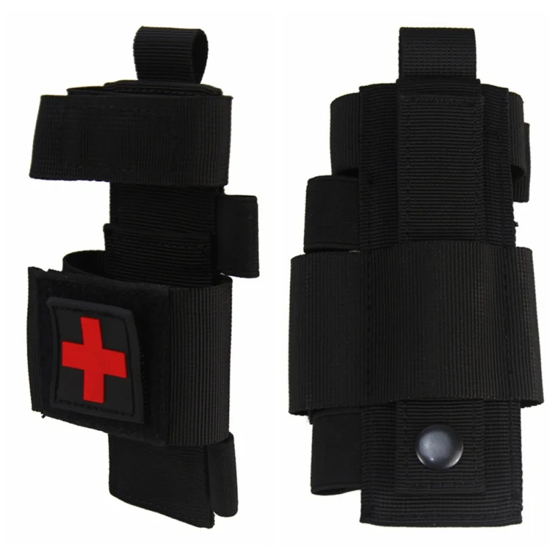 

OutdoorTactical Emergency Flashlight Bag Hiking Portable First Aid Buckle Medical One Hand Tourniquet Strap Hanging Bag