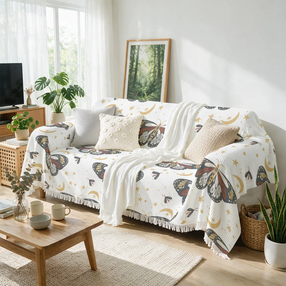 Butterfly Print Throw Blanket Cover for Sofa Couch Living Room Decor Aesthetic Home Gift Idea