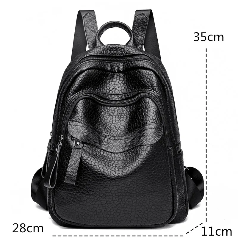 Mochila clásica de cuero de vaca para mujer, morral de viaje de lujo, bolso escolar a la moda