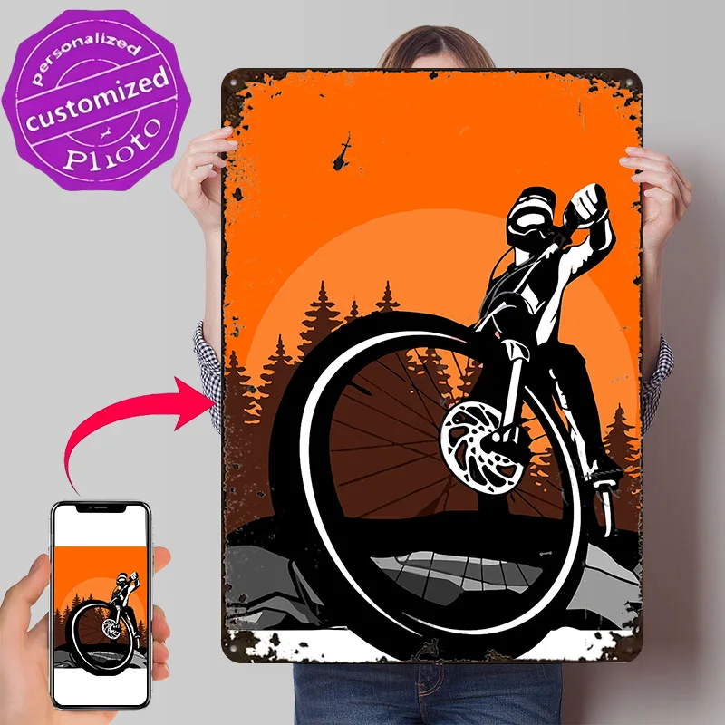 Downhill Domination Poster Retro 3D Printed Metal Signs Customized Wall Hanging Gift for Decoration Living Room Accessories Art