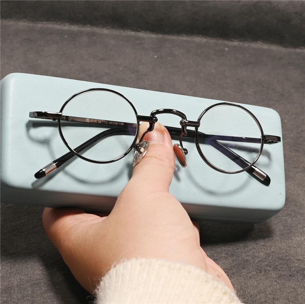 

Vazrobe Small Round Computer Glasses Men Women Bronze Blocking Blue Light Anti Reflection Eyeglasses Frame 0 Eye Protect