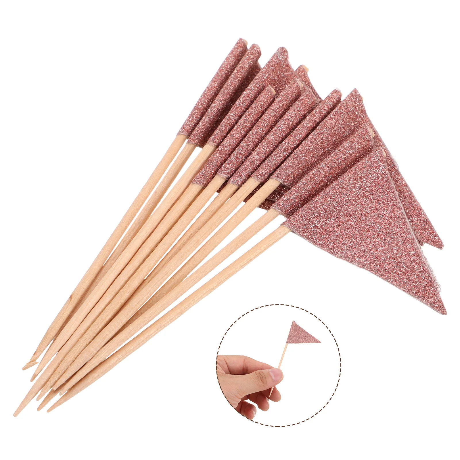 

12Pcs Decorative Flag Picks Triangle Cake Toppers for Food Decoration Dessert Fruit Tray Picks Cupcake Birthday Party Wedding