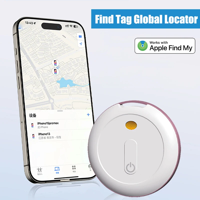 Pelacak Bluetooth untuk iOS Temukan Tag Pencari Lokasi Mini Posisi Global Pencari Kunci Hewan Peliharaan Pelacakan Pencari Lokasi Burung Anjing Kucing IP67 Tahan Air