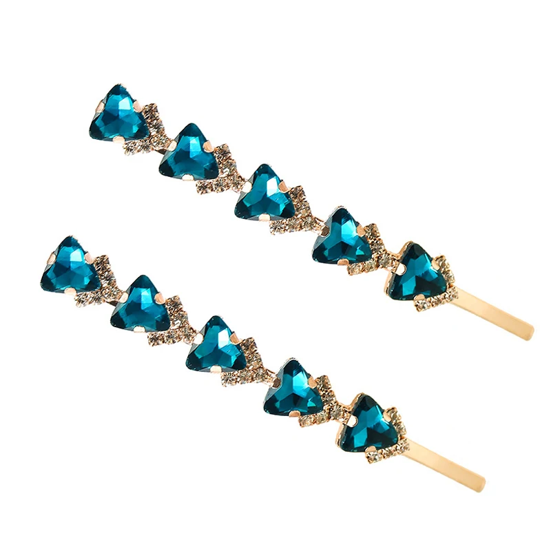 trendy shiny crystal stone hair clip slide rhinestone barrette for women girls party hair accessories