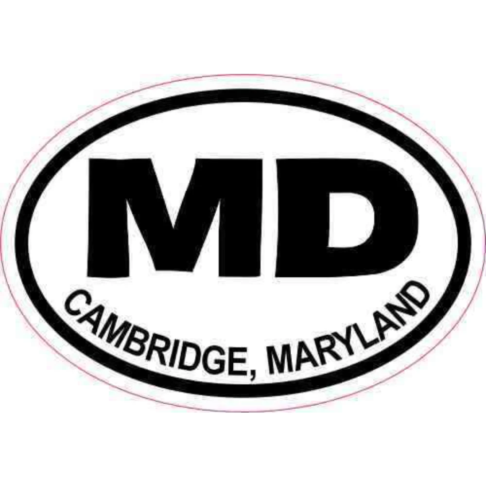 Oval MD Cambridge Maryland Car Sticker Eye Catching Decal For Rear Window Travel Souvenir Decoration Vehicle Accessories