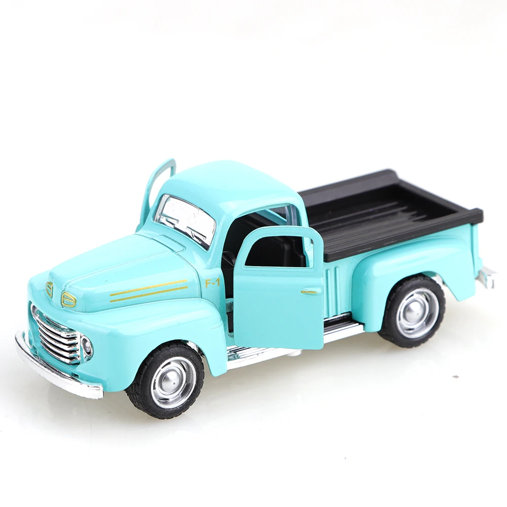 (Corrugated Box) 1/36 Scale, Vintage Classic Pickup Truck Style Toy Car, Powerful Spring, Metal Casting, Boy's Toy, Best Gifts