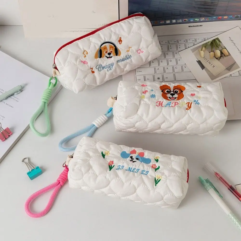 

Сумка-ручка с вышивкой для собак, большая вместимость с подвеской, веревкой, косметичка для щенков, стильная студенческая канцелярская сумка, школьный офис