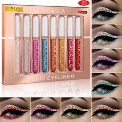 Colorful Glitter Shiny Matte Eyeliner Kit Lasting Waterproof Eye Liner Pen Liquid Eyes Make Up Eyeshadow Cosmetics Eyeliners Set