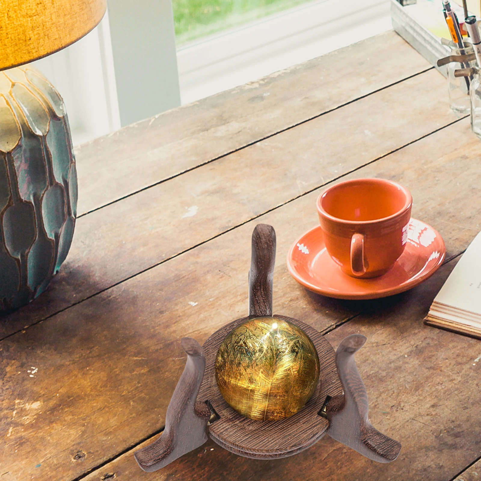 

Wooden Crystal St Gourd Sphere Holder Rack Sturdy Ball Base Adornment Storage Base Home nament Display