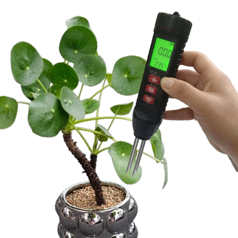 

2 in 1 Digital EC and Temperature Soil Meter Large Screen Garden Farm Tool with Cable OEM Plastic for Custom Farm and Garden Use