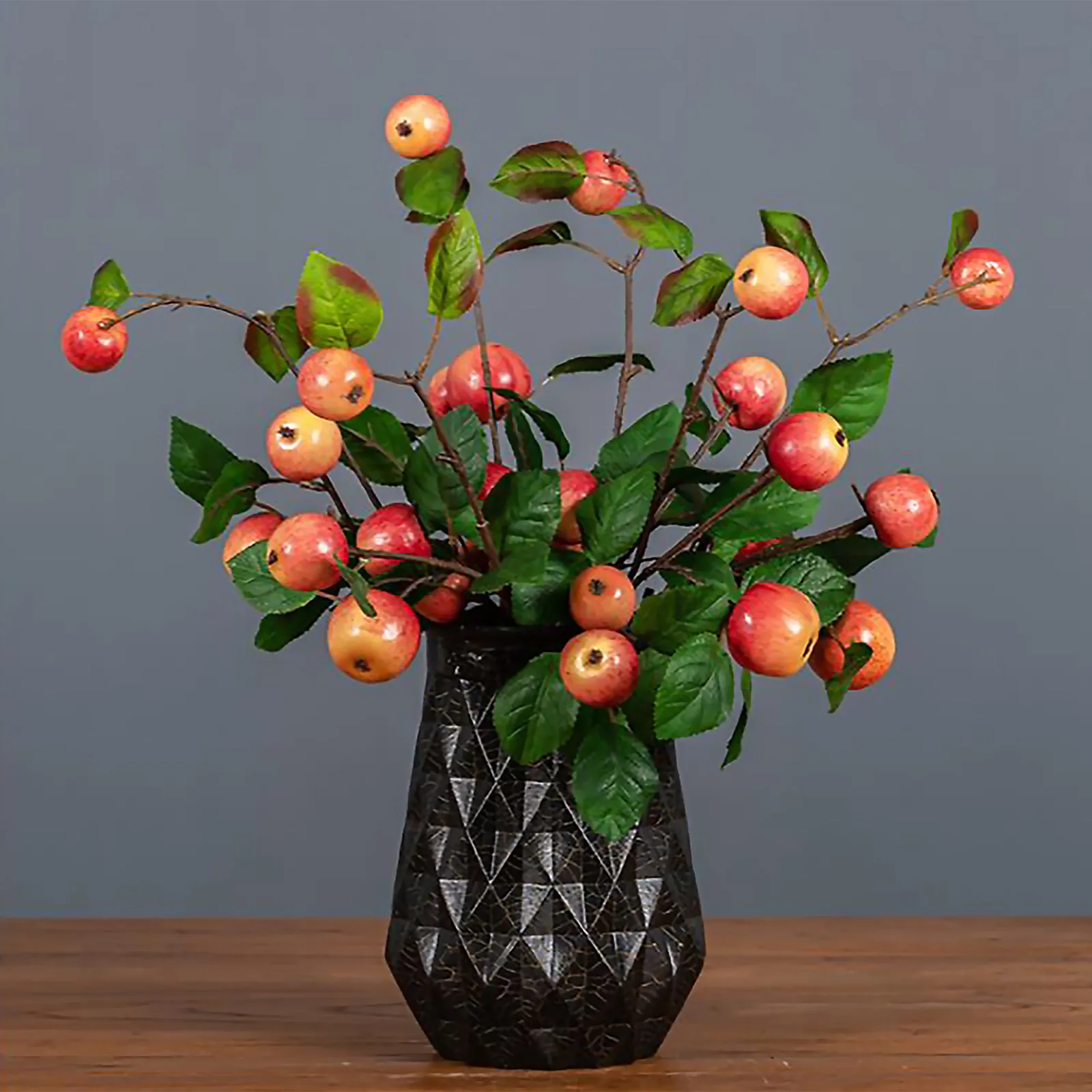 Artificial Lemon Apple Branch Decor Kitchen Stem Meaning Berries Plant Fruit Decoration Display Green Leaves Home Furnishings