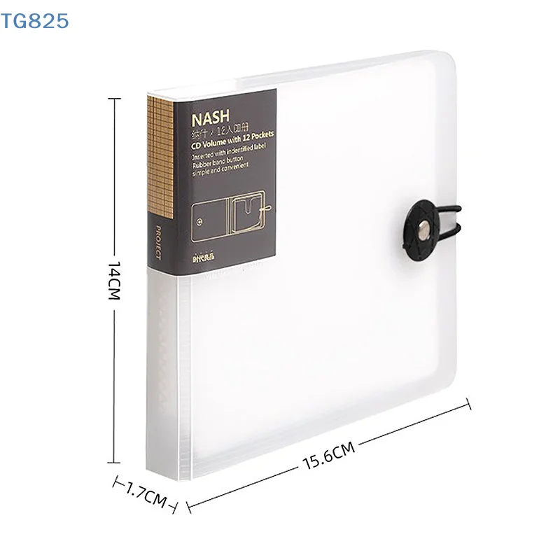 【AN】【AN】Étui transparent en plastique pour disques CD/DVD, sac de rangement, organisateur, housse, boîte, album CD/DVD avec boucle