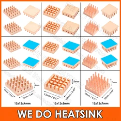 WE DO HEATSINK 13x12x4mm 13x12x5mm 13x12x7mm Without or With Thermal Pad Pure Copper Heat Sink For Pi IC Chip Packages