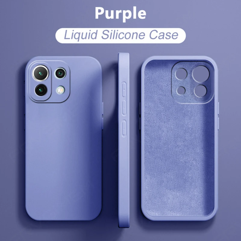 20 Colors Original Liquid Silicone Case for Xiaomi 11 Lite 5G Xiao Mi 11Lite NE 5G Mi11 Lite 5G Phone Case Full Cover